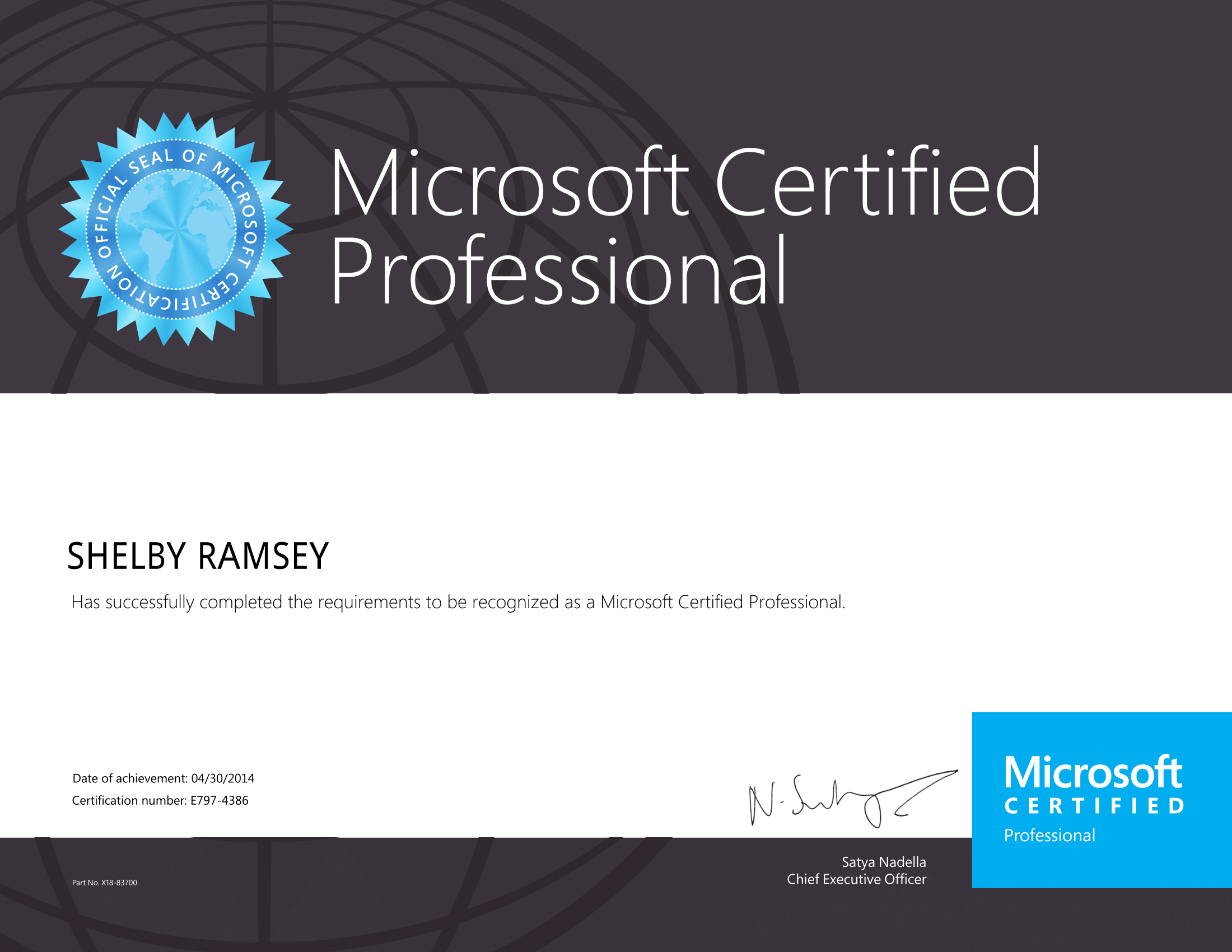 Microsoft certified professional certificate